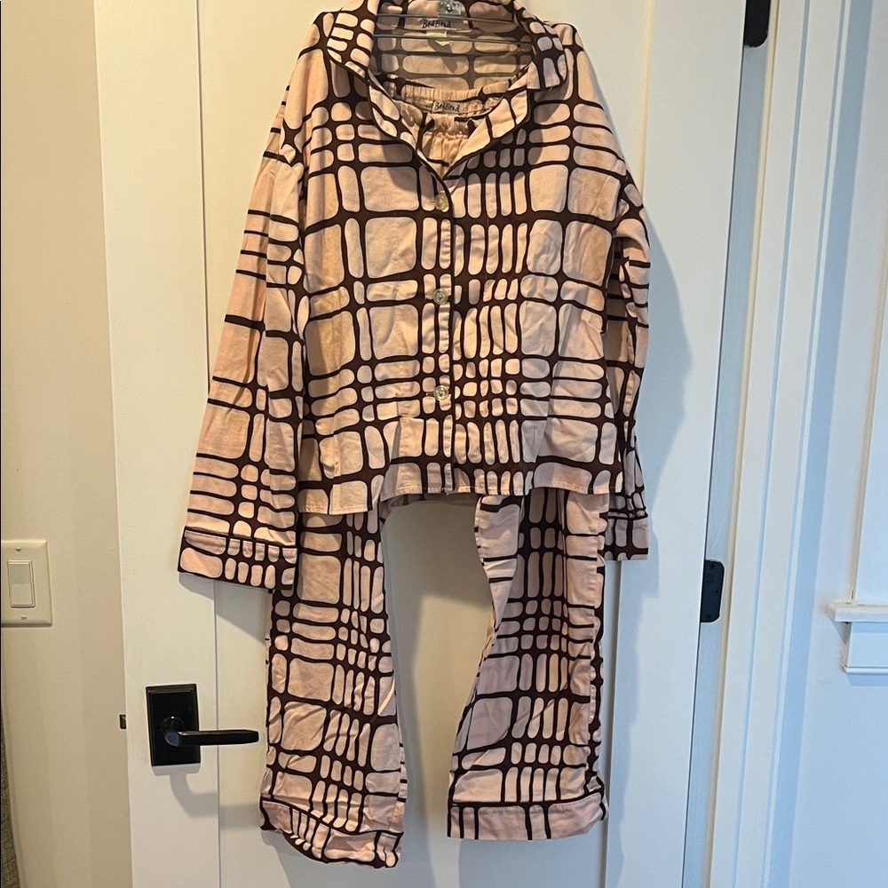 BedHead Pink and Brown Patterned Sleepwear Set